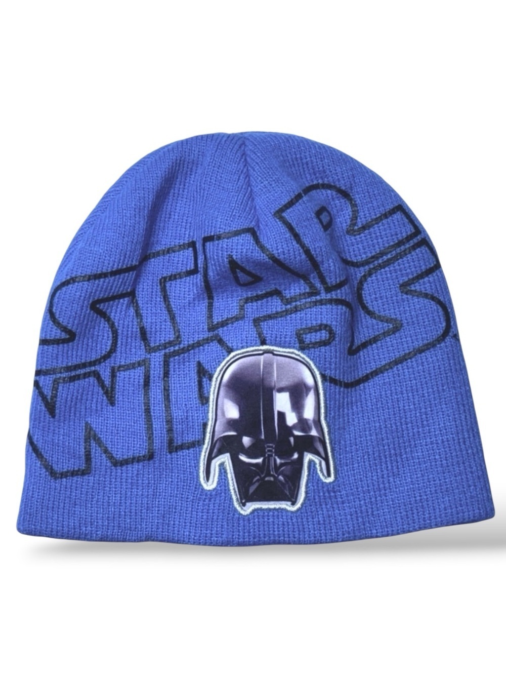Star Wars Knit Beanie Cap Darth Vader Blue Black Boys Kids Ski Hat Blue One Size